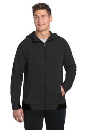 Sport-Tek ST570 PosiCharge Strive Hooded Full-Zip, Black
