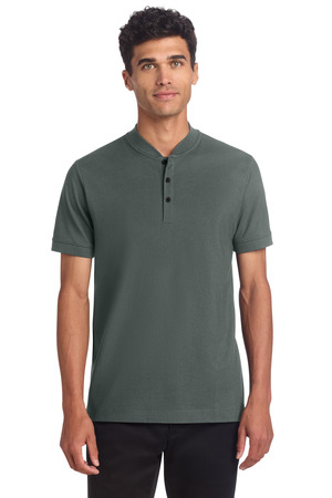 Mercer+Mettle MM1008 Stretch Pique Henley, Anchor Grey