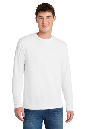 Port & Co PC381LS Long Sleeve Performance Blend Tee, White