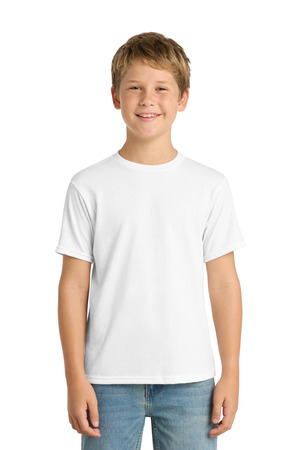 Port & Co PC381Y Youth Performance Blend Tee, White