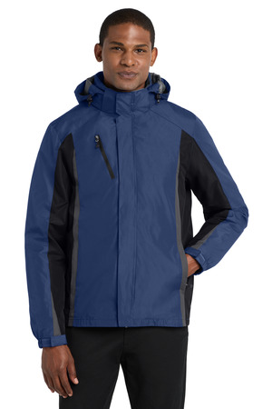 Port Authority J321 Colorblock 3-in-1 Jacket, Admiral Blue/ Black/ Magnet