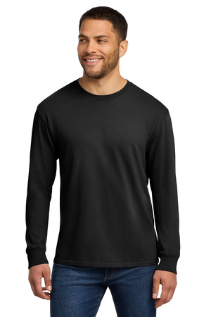 Port & Co PC099LS Beach Wash Garment-Dyed Long Sleeve Tee, Black