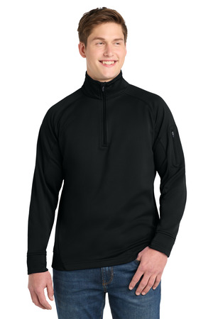 Sport-Tek F247 Tech Fleece 1/4-Zip Pullover, Black