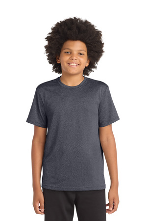 Sport-Tek YST360 Youth Heather Contender Tee, Graphite Heather