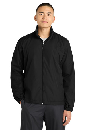Sport-Tek JST70 Full-Zip Wind Jacket, Black