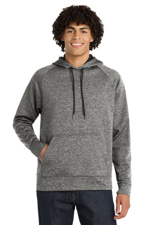 Sport-Tek ST225 PosiCharge Electric Heather Fleece Hooded Pullover, Black Electric
