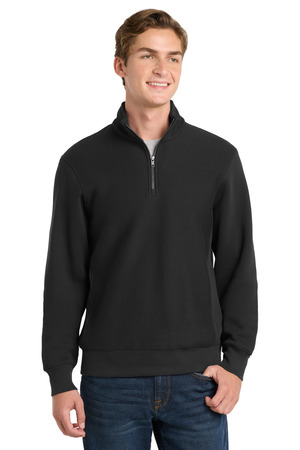 Sport-Tek ST283 Super Heavyweight 1/4-Zip Pullover Sweatshirt, Black