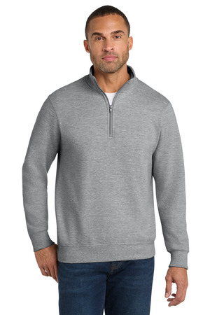 Port & Co PC850Q Fan Favorite Fleece 1/4-Zip Pullover Sweatshirt, Athletic Heather