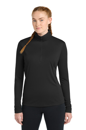 Sport-Tek LST357 Women's PosiCharge Competitor 1/4-Zip Pullover, Black