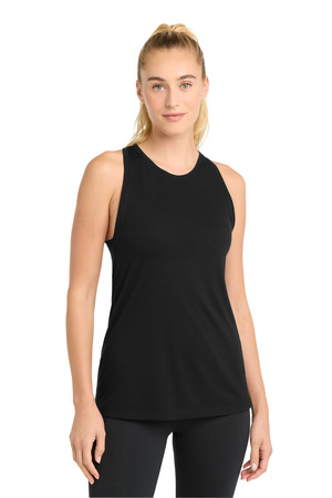 Sport-Tek LST402 Women's PosiCharge Tri-Blend Wicking Tank, Black Triad Solid