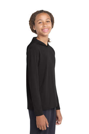 Sport-Tek YST358 Youth PosiCharge Competitor Hooded Pullover, Black