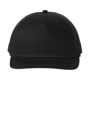 Port Authority C962 Snapback Five-Panel Rope Cap, Black/ Black