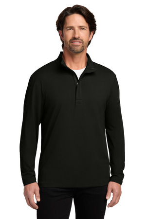 Port Authority K829 Fairway Stretch 1/4-Zip, Deep Black