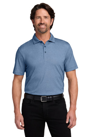 Port Authority K830 Fine Pique Blend Polo, Aegean Blue Heather