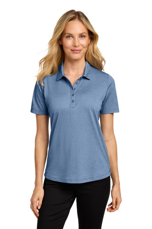 Port Authority LK830 Women's Fine Pique Blend Polo, Aegean Blue Heather