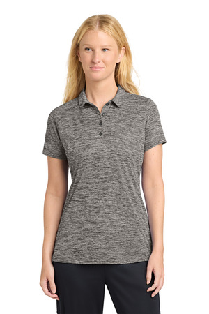Sport-Tek LST590 Women's PosiCharge Electric Heather Polo, Black Electric