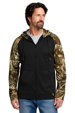 Russell Outdoors RU452 Realtree Performance Colorblock Full-Zip Hoodie, Black/ Realtree Edge