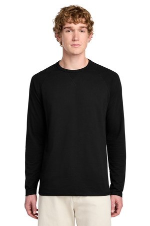 District DT572 Featherweight French Terry Long Sleeve Crewneck, Black