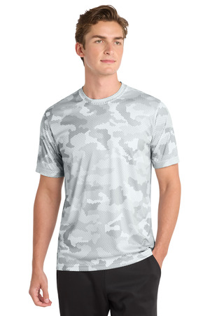 Sport-Tek ST370 CamoHex Tee, White