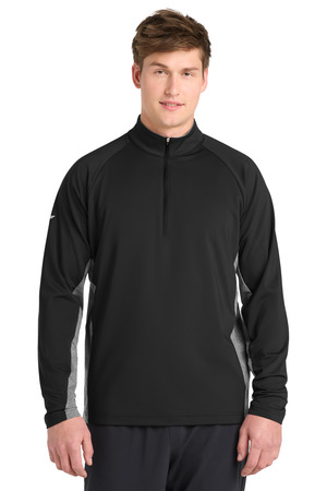 Sport-Tek ST854 Sport-Wick Stretch Contrast 1/4-Zip Pullover, Black/ Charcoal Grey Heather