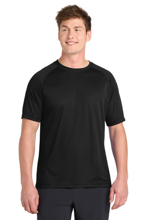 Sport-Tek T473 Dry Zone Short Sleeve Raglan T-Shirt, Black