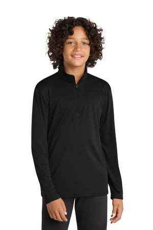 Sport-Tek YST357 Youth PosiCharge Competitor 1/4-Zip Pullover, Black