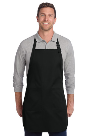 Port Authority A600 Full-Length Two-Pocket Bib Apron, Black