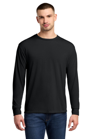 Jerzees 21LS Dri-Power 100% Polyester Long Sleeve T-Shirt, Black
