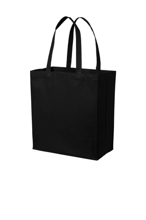 Port Authority BG426 Cotton Canvas Over-the-Shoulder Tote, Deep Black