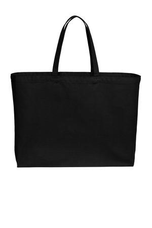 Port Authority BG427 Cotton Canvas Jumbo Tote, Deep Black