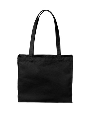 Port Authority BG428 Cotton Canvas Shopper Tote, Deep Black