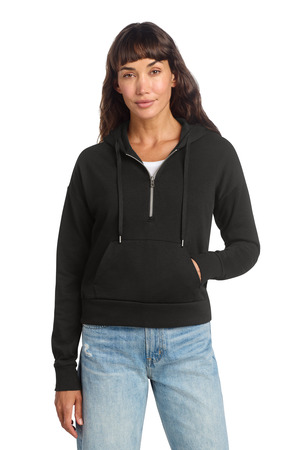 District DT1311 Women's Perfect Tri Fleece 1/2-Zip Pullover, Black