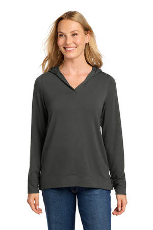 Port Authority LK826 Women's Microterry Pullover Hoodie, Charcoal