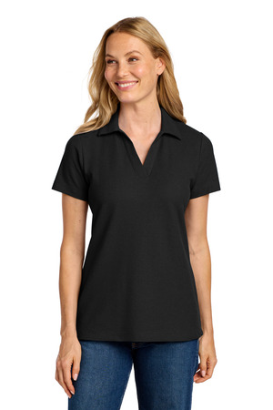 Port Authority LK867 Women's C-FREE Cotton Blend Pique Polo, Black