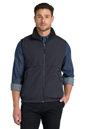 Port Authority J7490 Reversible Charger Vest, Battleship Grey