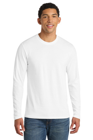 Port & Co PC455LS Long Sleeve Fan Favorite Blend Tee, White