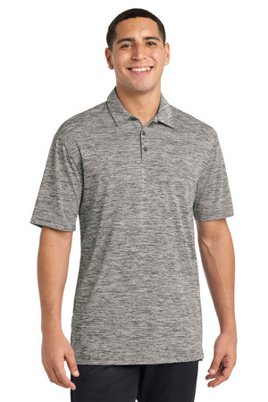 Sport-Tek ST590 PosiCharge Electric Heather Polo, Black Electric