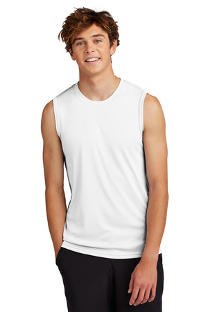 Port & Co PC380SL Performance Sleeveless Tee, White