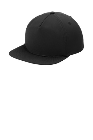 Port Authority C981 5-Panel Poly Rope Cap, Black/ Black