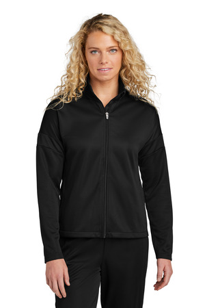Sport-Tek LST800 Women's Travel Full-Zip Jacket, Black/ Black