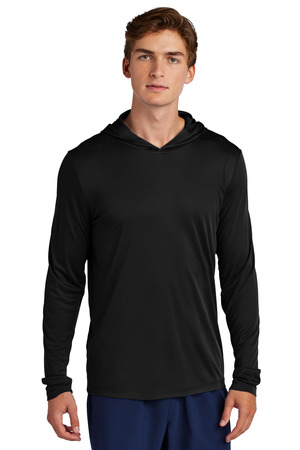 Sport-Tek ST420LSH Posi-UV Pro Long Sleeve Hoodie, Black