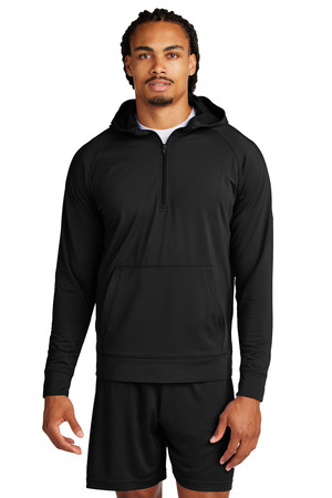 Sport-Tek ST856 Sport-Wick Stretch 1/2-Zip Hoodie, Black