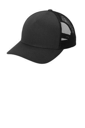 Sport-Tek STC54 YP Classics Retro Trucker 5-Panel Cap, Black/ Black