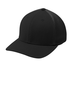 Sport-Tek STC40 Flexfit Air Mesh Back Cap, Black/ Black