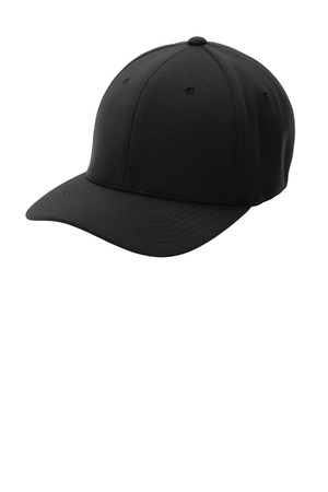 Sport-Tek STC22 Flexfit Cool & Dry Poly Block Mesh Cap, Black