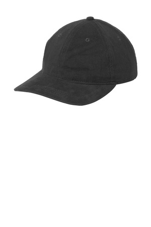 Port Authority C973 Light Corduroy Dad Cap, Deep Black