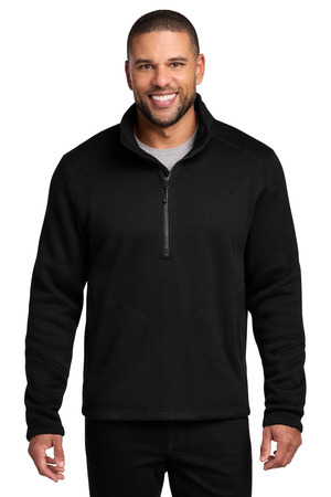 Port Authority F426 Arc Sweater Fleece 1/4-Zip, Deep Black