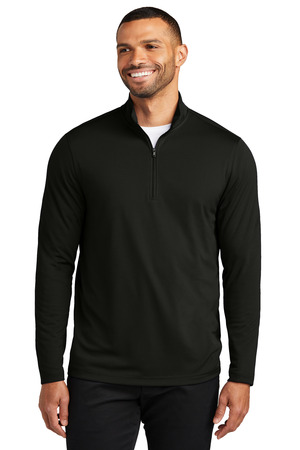 Port Authority K112 Dry Zone UV Micro-Mesh 1/4-Zip, Deep Black