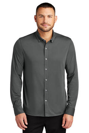 Mercer+Mettle MM1018 Stretch Jersey Long Sleeve Shirt, Anchor Grey