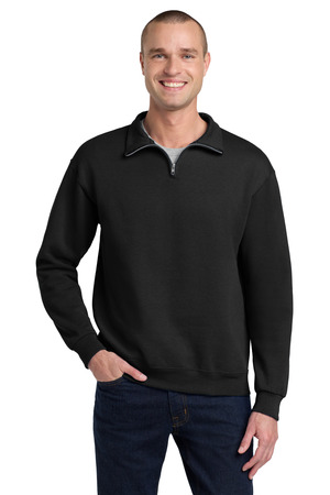 Jerzees 995M NuBlend 1/4-Zip Cadet Collar Sweatshirt, Black